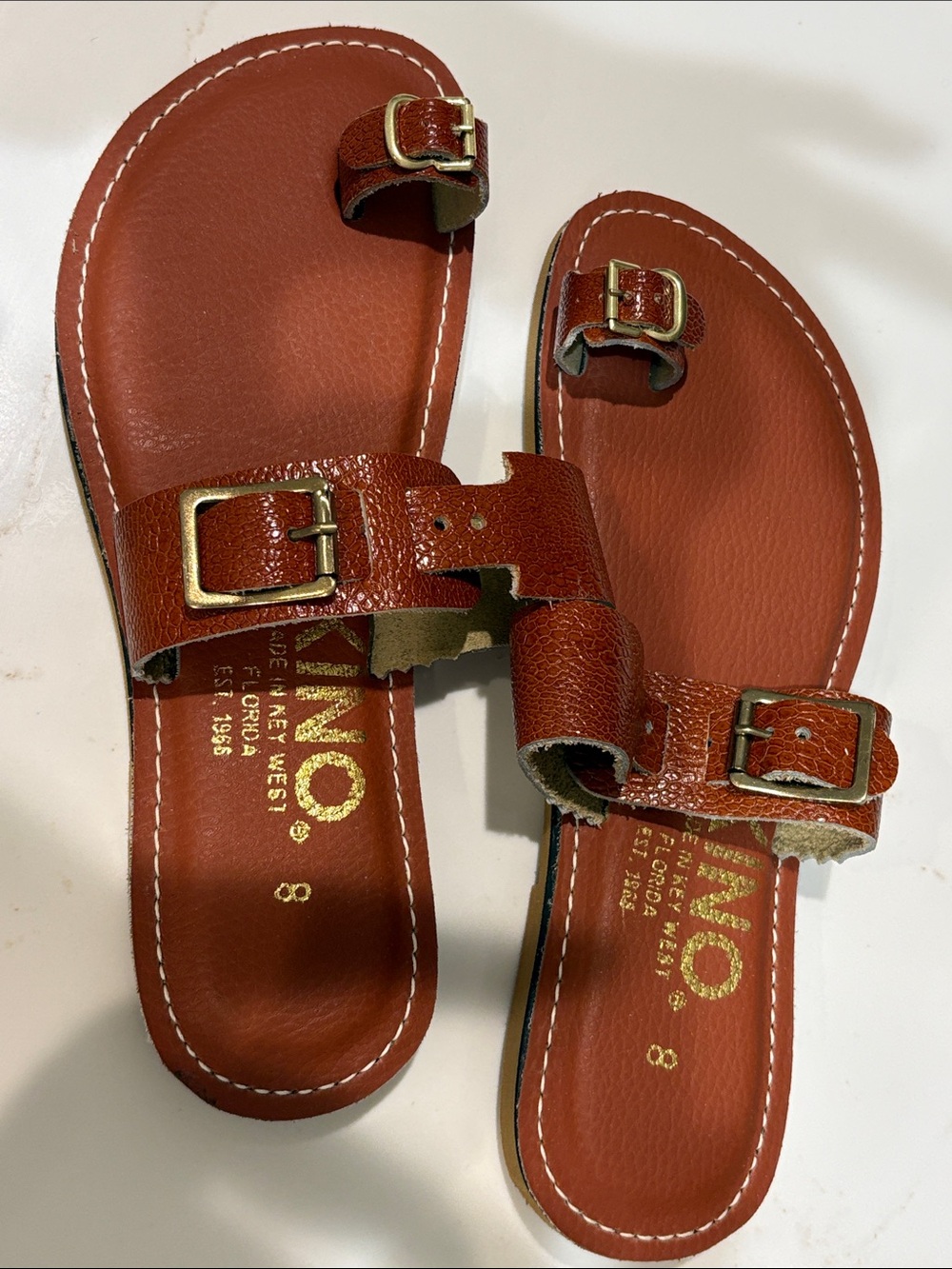 Women's Brown Double-Buckle Slide Sandals - Casual Comfort